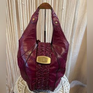 Bill Blass Burgundy Leather Handbag
